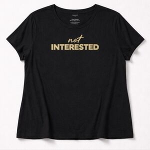 140 Torrid 3 3X Black Tee with Gold Text NOT INTERESTED